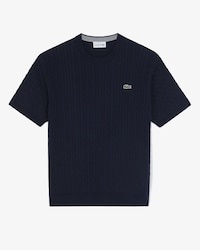 반팔 케이블 크루넥 스웨터