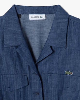 데님라이크 반팔 셔츠 드레스