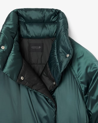 롱 퍼퍼 재킷 라이트 메탈릭 웨이브