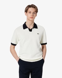 배색 카라 반팔 스웨터 폴로 셔츠