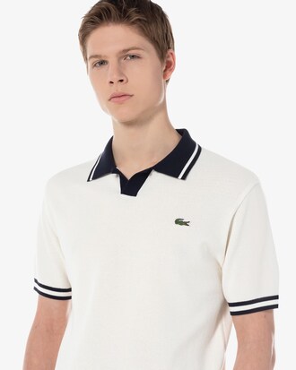 배색 카라 스웨터 폴로