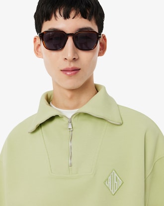 다이아몬드 로고 반집업 스웻셔츠