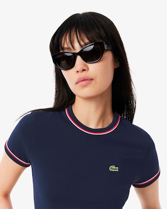 더블 파이핑 슬림핏 저지 티셔츠