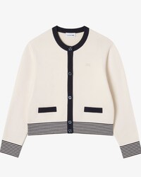 배색 긴팔 가디건