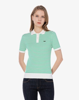 케이블 반팔 폴로 스웨터