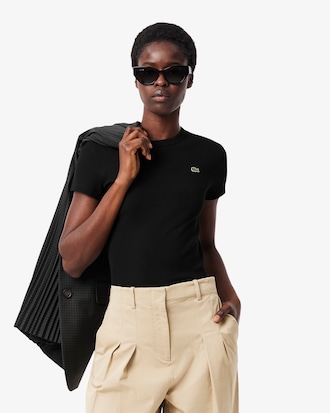 립조직 슬림핏 반팔 티셔츠