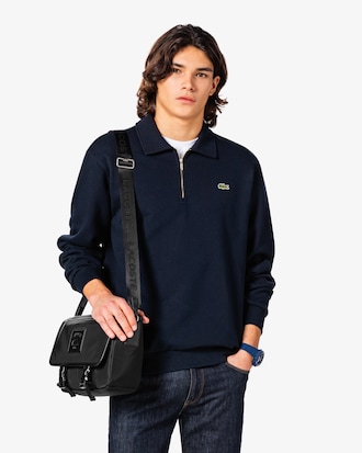 베이직 반집업 스웻셔츠