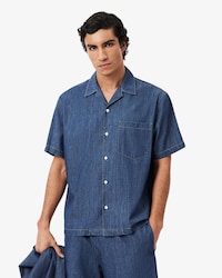 화이트 스티치 풀오버 셔츠