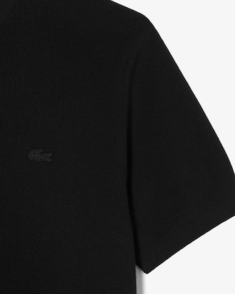 반팔 립조직 연사 크루넥 풀오버