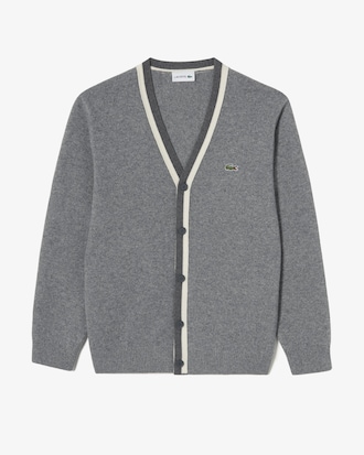 브이넥 방모 가디건