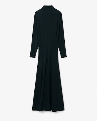 나노 실크 슬림핏 롱슬리브 폴로 맥시 드레스