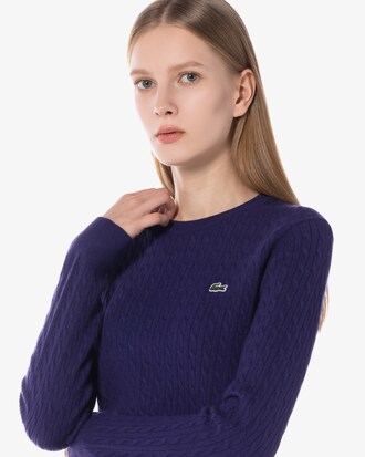 케이블 크루넥 스웨터