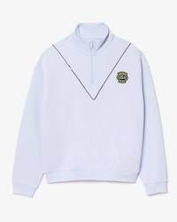 뱃지 매치 쉐브론 파이핑 디테일 하이넥 반집업 스웻