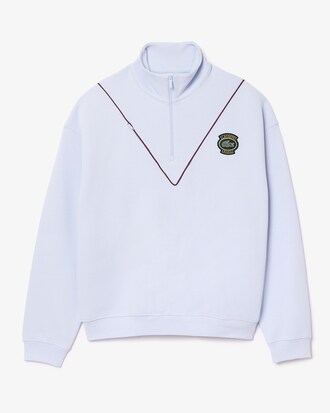 뱃지 매치 쉐브론 파이핑 디테일 하이넥 반집업 스웻