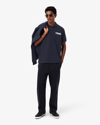 테니스 레터링 반팔 폴로 셔츠