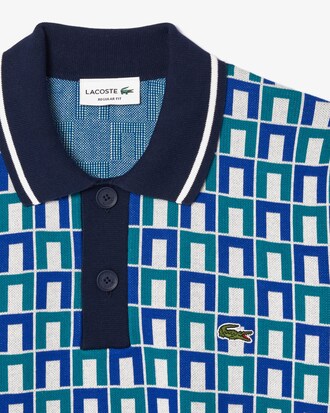 SUMMER PACK 올오버 자카드 패턴 스웨터 폴로