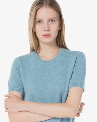 알파카 울 반팔 스웨터