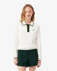 골프 컬러 티핑 긴소매 스웨터 폴로 셔츠