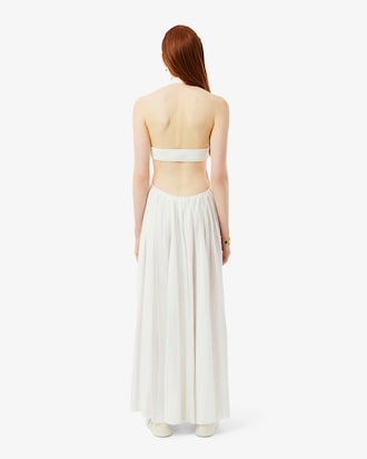 롱 리브드 슬리브리스 백리스 드레스