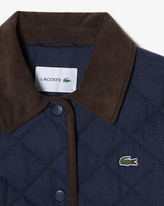 코듀로이카라 퀼팅 점퍼