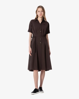 플레어 반팔 셔츠 드레스