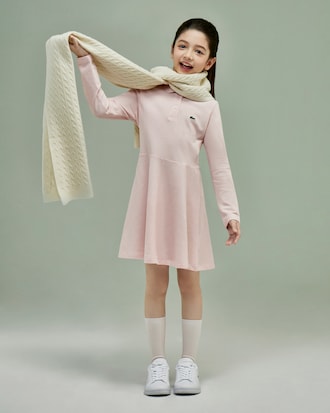 여아 긴팔 폴로 플레어 원피스