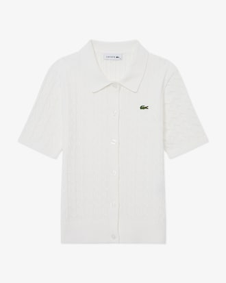 케이블 반팔 폴로 가디건