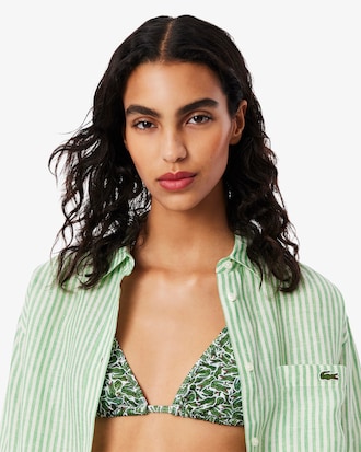 오버사이즈핏 컬러 스트라이프 린넨셔츠