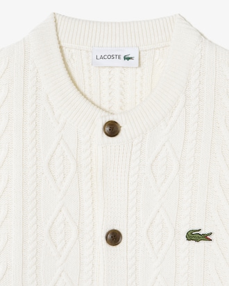 변형 케이블 크루넥 가디건