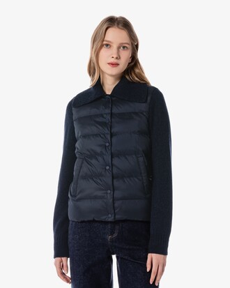 니트소매 경량 다운