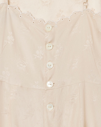 여성 자카드 튤 인서트 자수 드레스