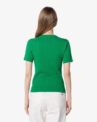 케이블 반팔 크루넥 풀오버