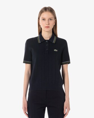 컬러티핑 반팔 폴로 스웨터