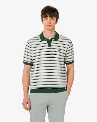 멀티 스트라이프 부클 믹스 반팔 스웨터 폴로 셔츠