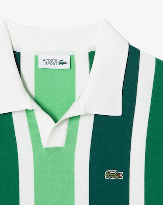 스트라이프 반팔 폴로 스웨터