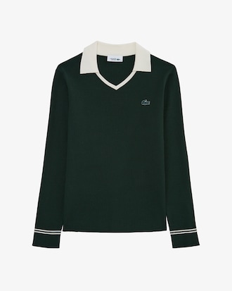 V넥 카라 긴팔 스웨터