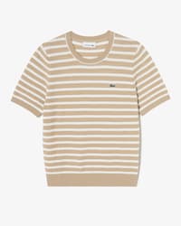 부클 스트라이프 반팔 스웨터