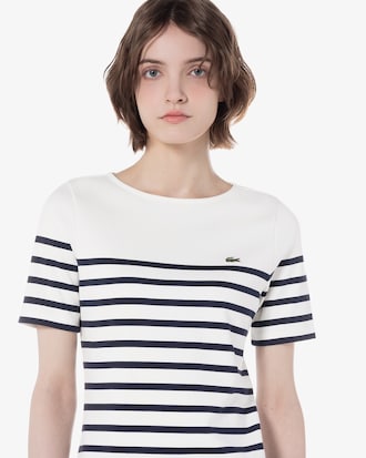 보트넥 마린 스트라이프 드레스