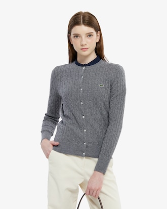 케이블 크루넥 가디건