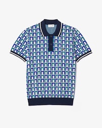 SUMMER PACK 올오버 자카드 패턴 스웨터 폴로