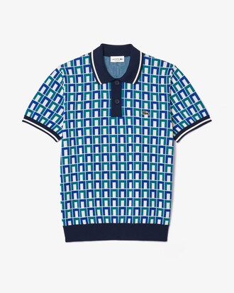 SUMMER PACK 올오버 자카드 패턴 스웨터 폴로