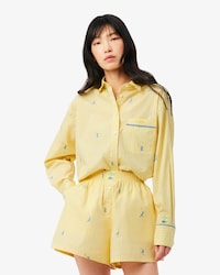 자수 포인트 스트라이프 셔츠