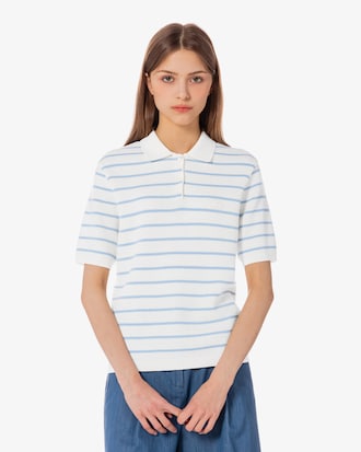 스트라이프 스웨터 폴로 셔츠