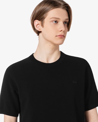 솔리드 반팔 크루넥 스웨터