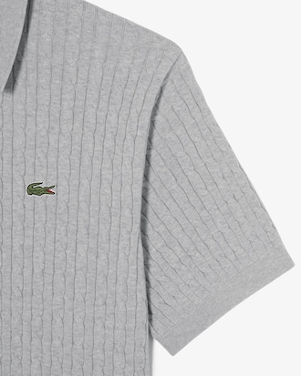 케이블 반팔 스웨터 폴로 셔츠