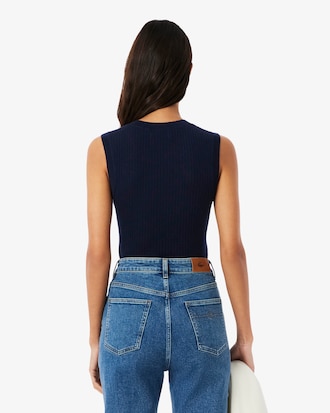 파인 메리노울 슬리브리스 스웨터