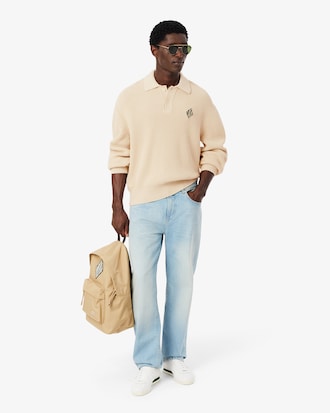 L로고 긴팔 스웨터 폴로