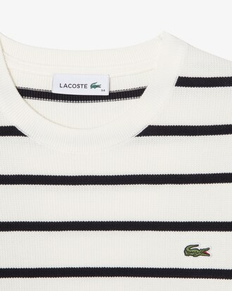 스트라이프 반팔 스웨터