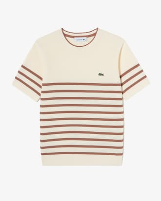 스트라이프 반팔 스웨터