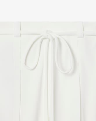 크레이프 플루이드 니 랭스 플리츠 스커트